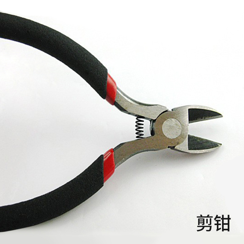 现货批发多功能带糟剪钳子diy手工平口钳圆嘴珠宝钳子工具3把装