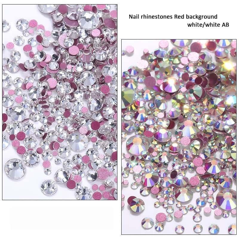 1440pcs,Glass Rhinestones, Gold‑Back Flat‑Back,1.5‑6.5mm, DIY Nail‑Art Jewelry‑Making Supplies