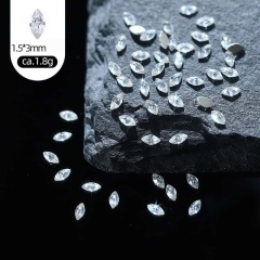 Rose‑Cut Flat‑Back Zircon‑3*5mm Rhombus