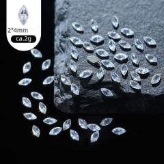 Rose‑Cut Flat‑Back Zircon‑2*4mm Marquise