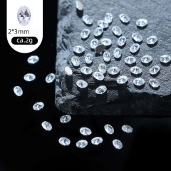 Rose‑Cut Flat‑Back Zircon‑2*3mm Oval