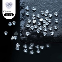Rose‑Cut Flat‑Back Zircon‑3*3mm Heart