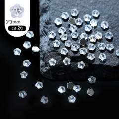 Rose‑Cut Flat‑Back Zircon‑3*3mm Flower