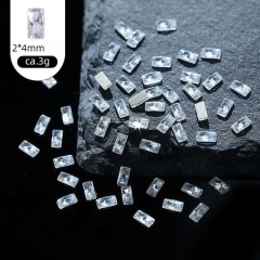 Rose‑Cut Flat‑Back Zircon‑2*4mm Long Strip