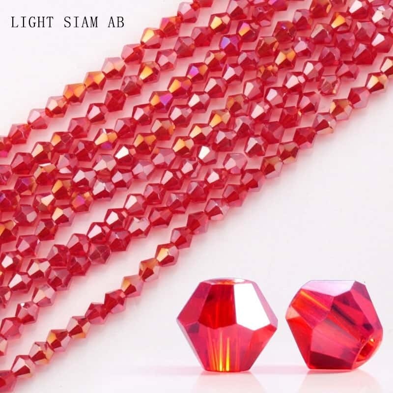 Glass Bicone Beads, 4mm, Electroplated AB‑Iridescent, About 80pcs/strand, DIY Jewelry‑Making Supplie