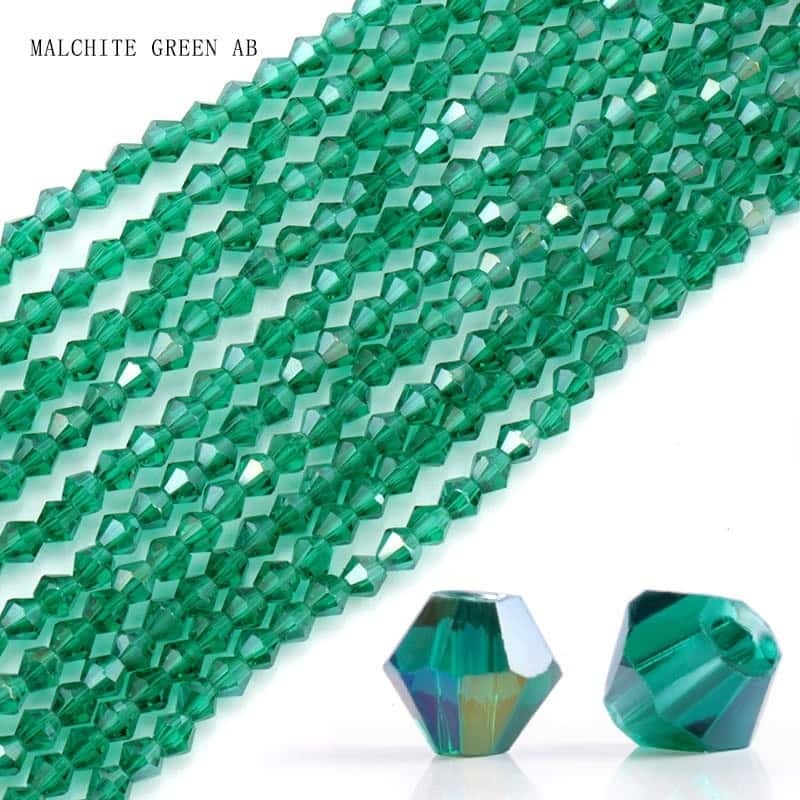 Glass Bicone Beads, 4mm, Electroplated AB‑Iridescent, About 80pcs/strand, DIY Jewelry‑Making Supplie