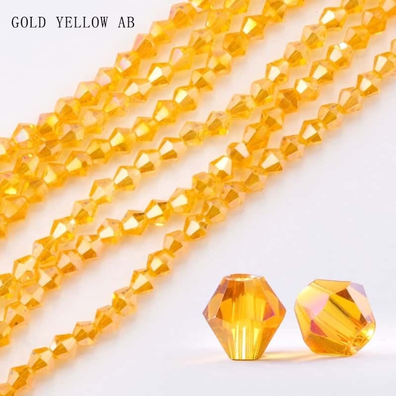 Glass Bicone Beads, 4mm, Electroplated AB‑Iridescent, About 80pcs/strand, DIY Jewelry‑Making Supplie