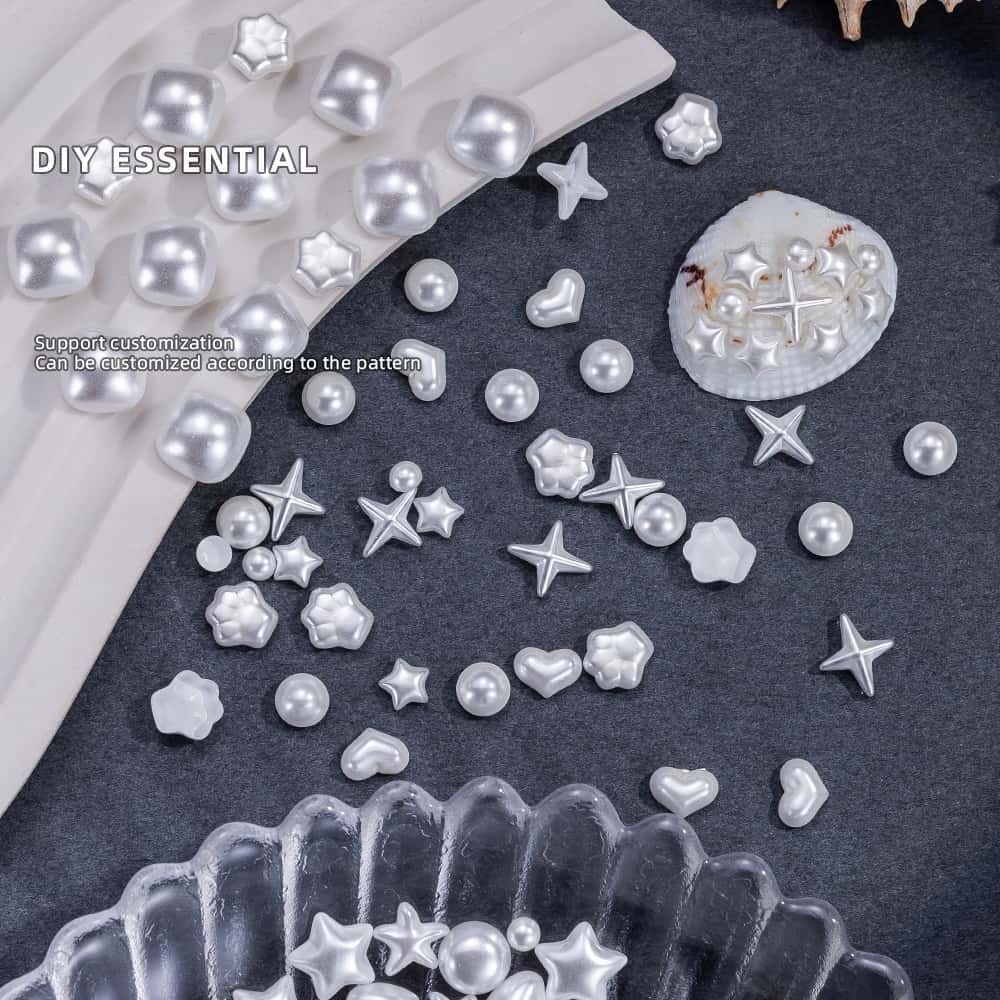 Glass Imitation Pearls, Special‑Shaped, Half Round, Flat Back, for Nail Art & DIY Jewelry Accessories
