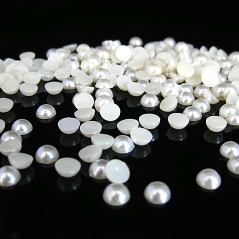 ABS Imitation Pearl Beads, Half Round, Flat Back, Ivory White, 2‑14mm, for Nail Art & DIY Jewelry Accessories