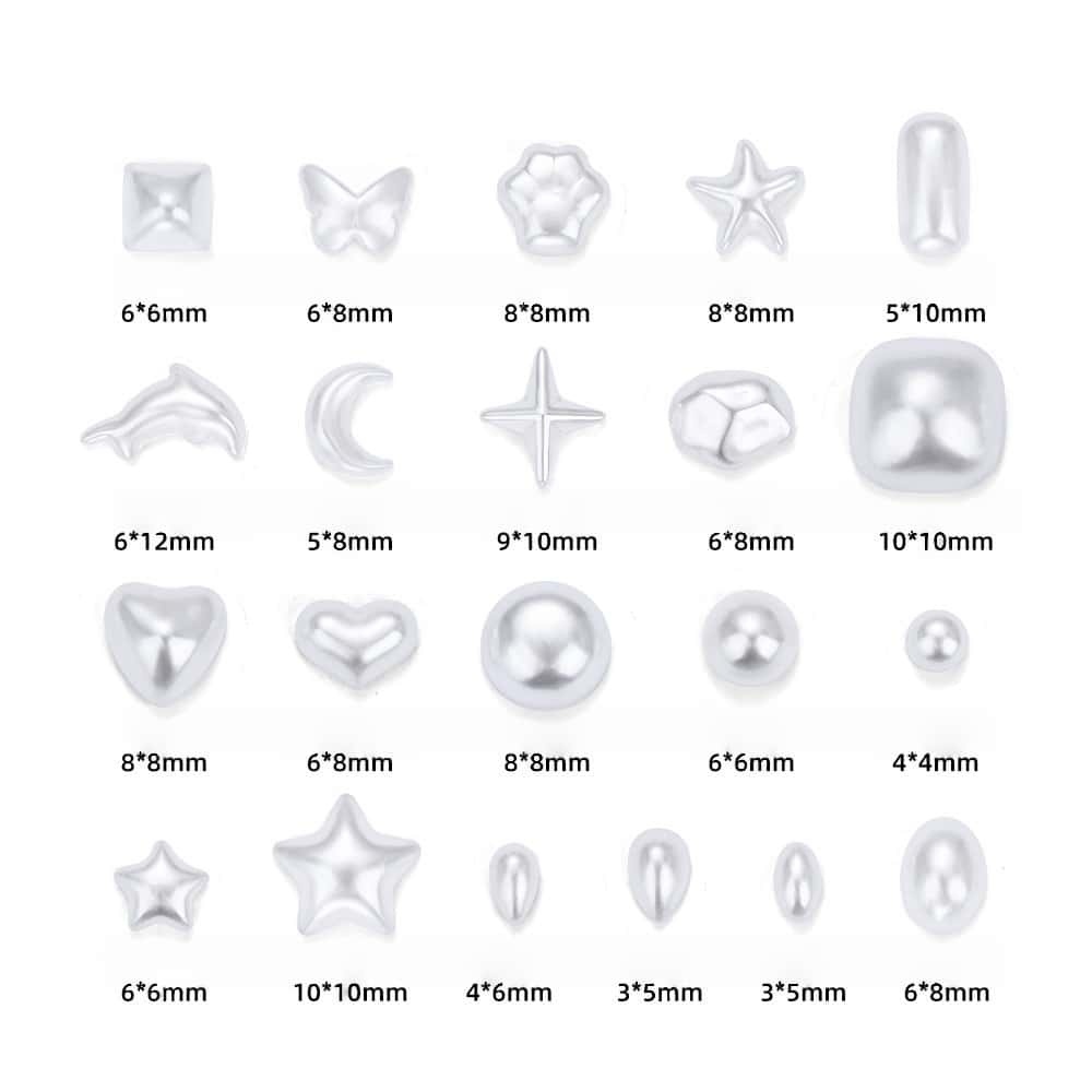Glass Imitation Pearls, Special‑Shaped, Half Round, Flat Back, for Nail Art & DIY Jewelry Accessories