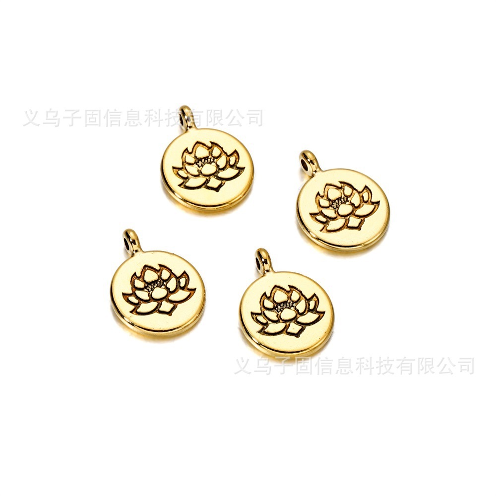 创意 字母圆形佛陀莲花生命树挂件吊坠 DIY饰品配件 合金配件材料