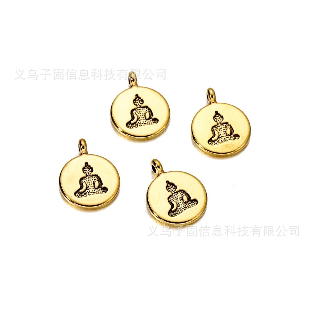 创意 字母圆形佛陀莲花生命树挂件吊坠 DIY饰品配件 合金配件材料