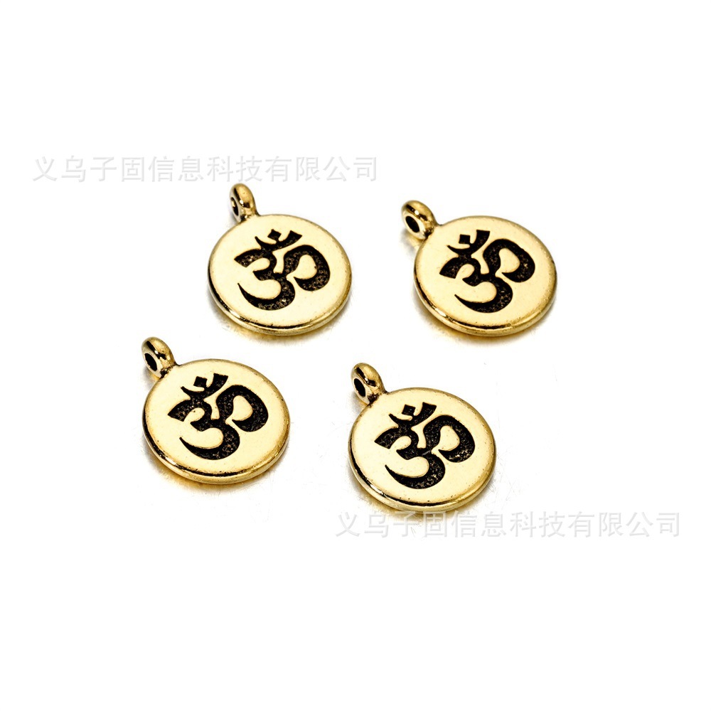 创意 字母圆形佛陀莲花生命树挂件吊坠 DIY饰品配件 合金配件材料