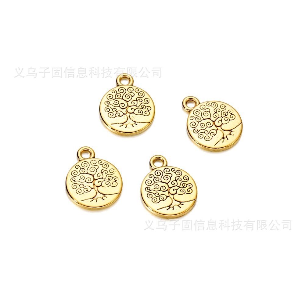 创意 字母圆形佛陀莲花生命树挂件吊坠 DIY饰品配件 合金配件材料