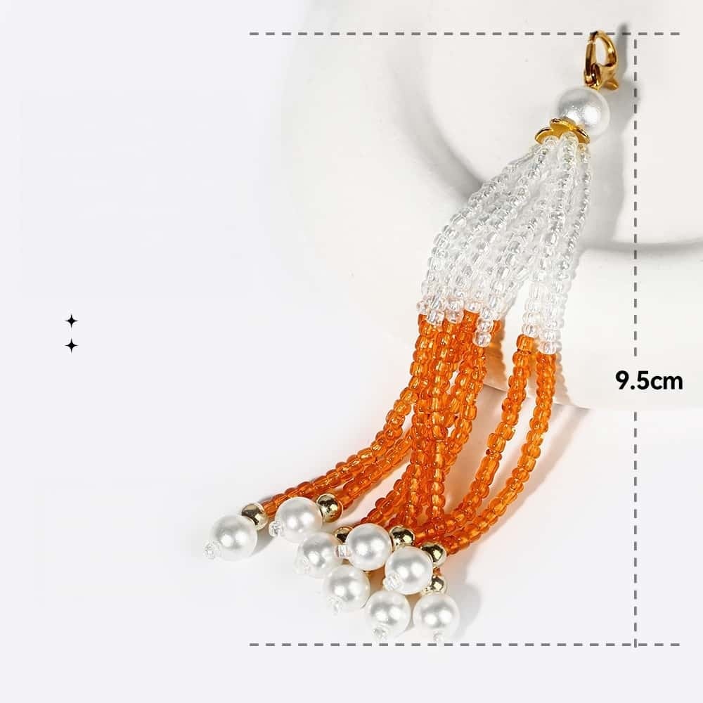 Two‑Color Beaded Tassel, DIY Jewelry Accessories, Semi‑Finished Pendants