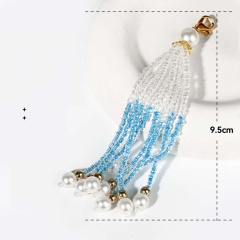 Blue Beaded Tassel