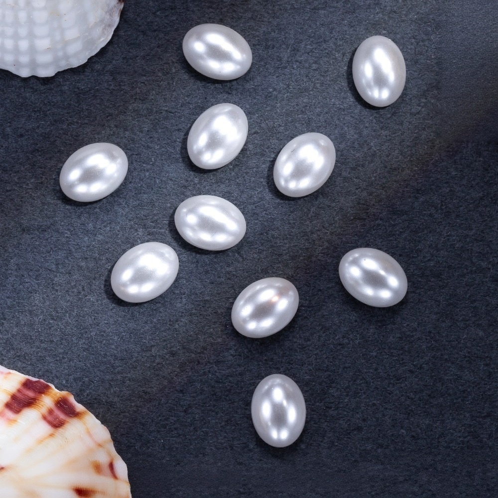 Glass Imitation Pearls, Special‑Shaped, Half Round, Flat Back, for Nail Art & DIY Jewelry Accessories