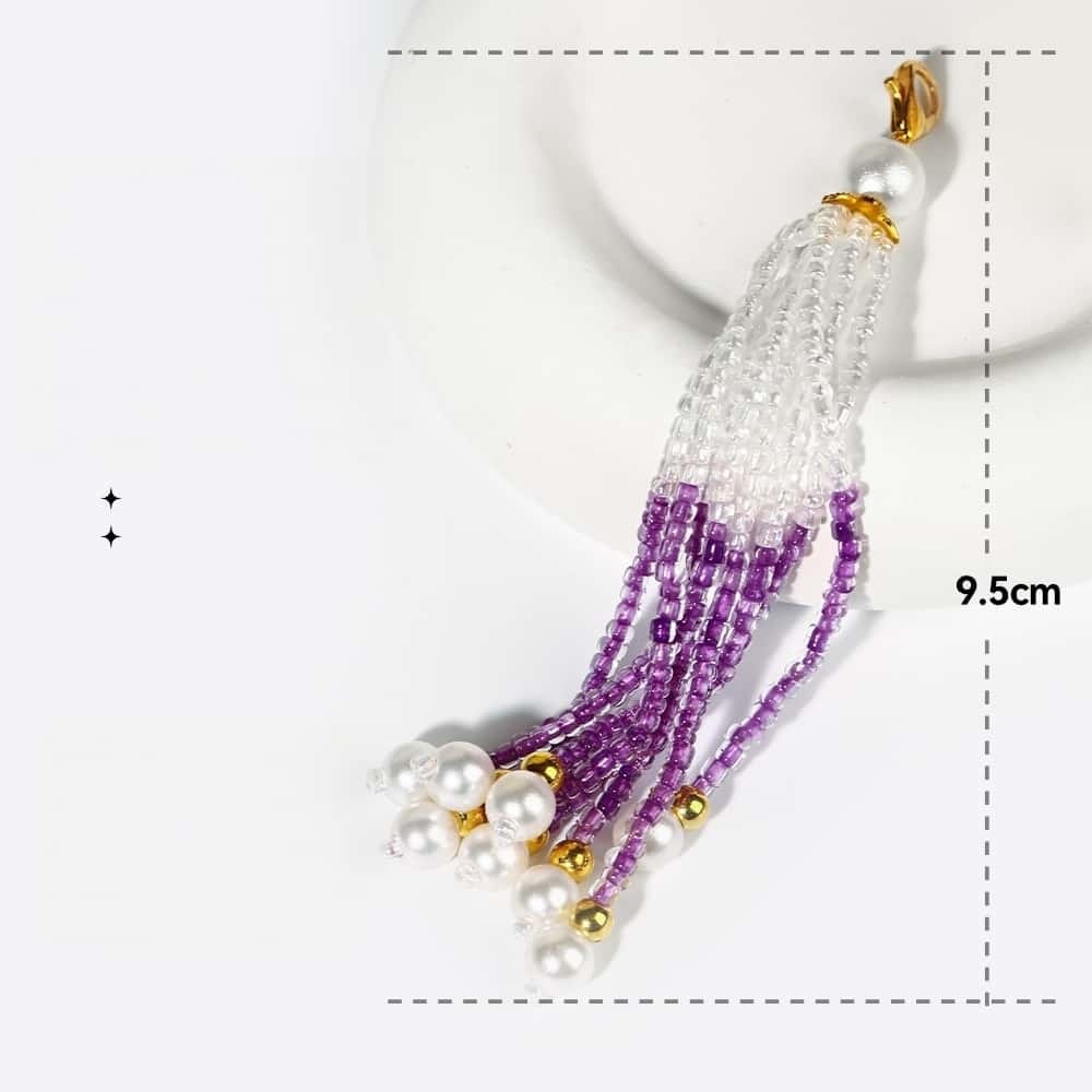 Two‑Color Beaded Tassel, DIY Jewelry Accessories, Semi‑Finished Pendants
