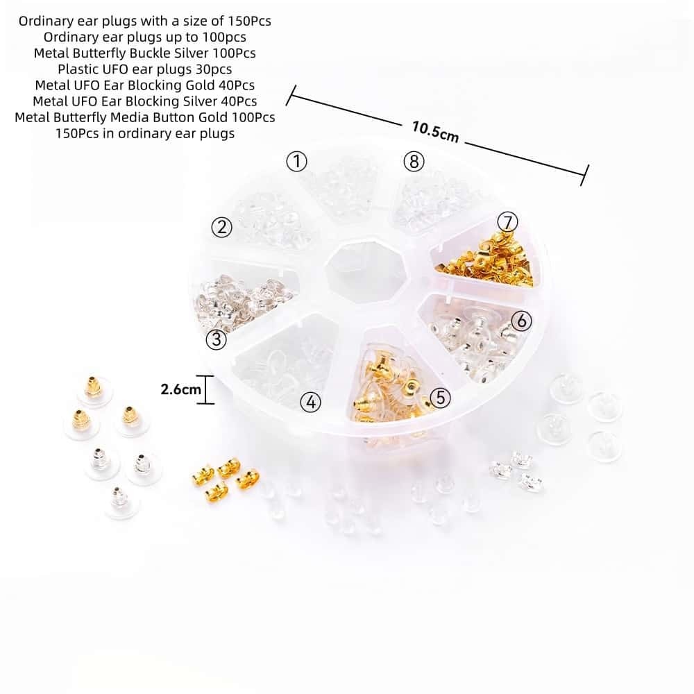 Alloy & Silicone Ear Nuts, Earring Backs, Clear, Multiple Styles, DIY Jewelry Making Accessories