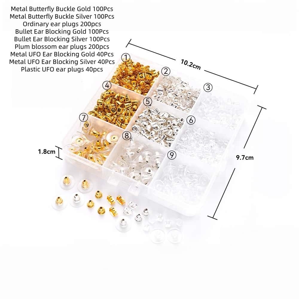 Alloy & Silicone Ear Nuts, Earring Backs, Clear, Multiple Styles, DIY Jewelry Making Accessories