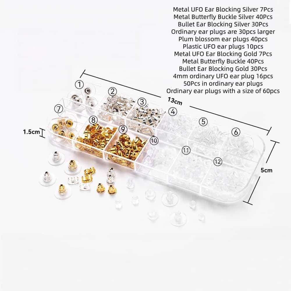Alloy & Silicone Ear Nuts, Earring Backs, Clear, Multiple Styles, DIY Jewelry Making Accessories