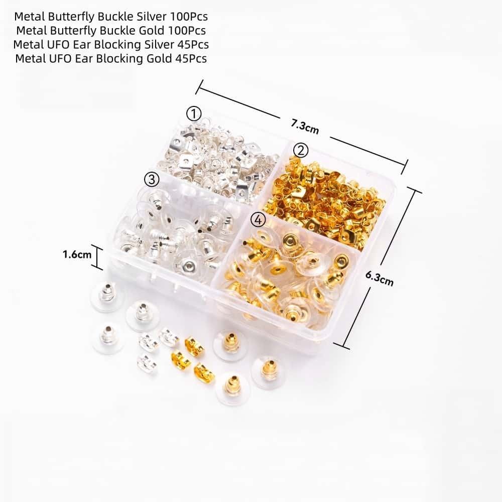 Alloy & Silicone Ear Nuts, Earring Backs, Clear, Multiple Styles, DIY Jewelry Making Accessories