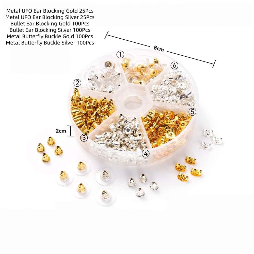 Alloy & Silicone Ear Nuts, Earring Backs, Clear, Multiple Styles, DIY Jewelry Making Accessories