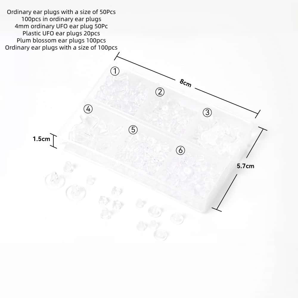 Alloy & Silicone Ear Nuts, Earring Backs, Clear, Multiple Styles, DIY Jewelry Making Accessories