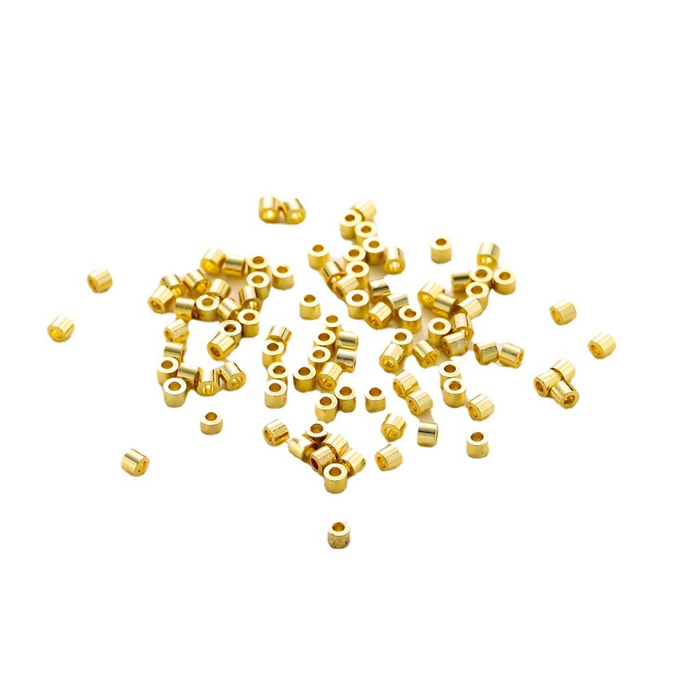 14K18K保色真金2.2 铜管 diy饰品配件 定位珠 间隔珠 隔断珠 圆管