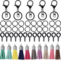Black Figure‑8 Clasp Tassel Keychain Kit