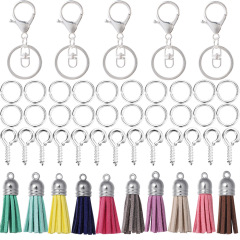 Silver Figure‑8 Clasp Tassel Keychain Kit