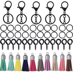 Black Chain‑Style Tassel Keychain Kit