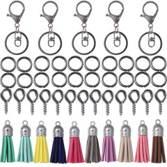 Gunmetal Figure‑8 Clasp Tassel Keychain Kit