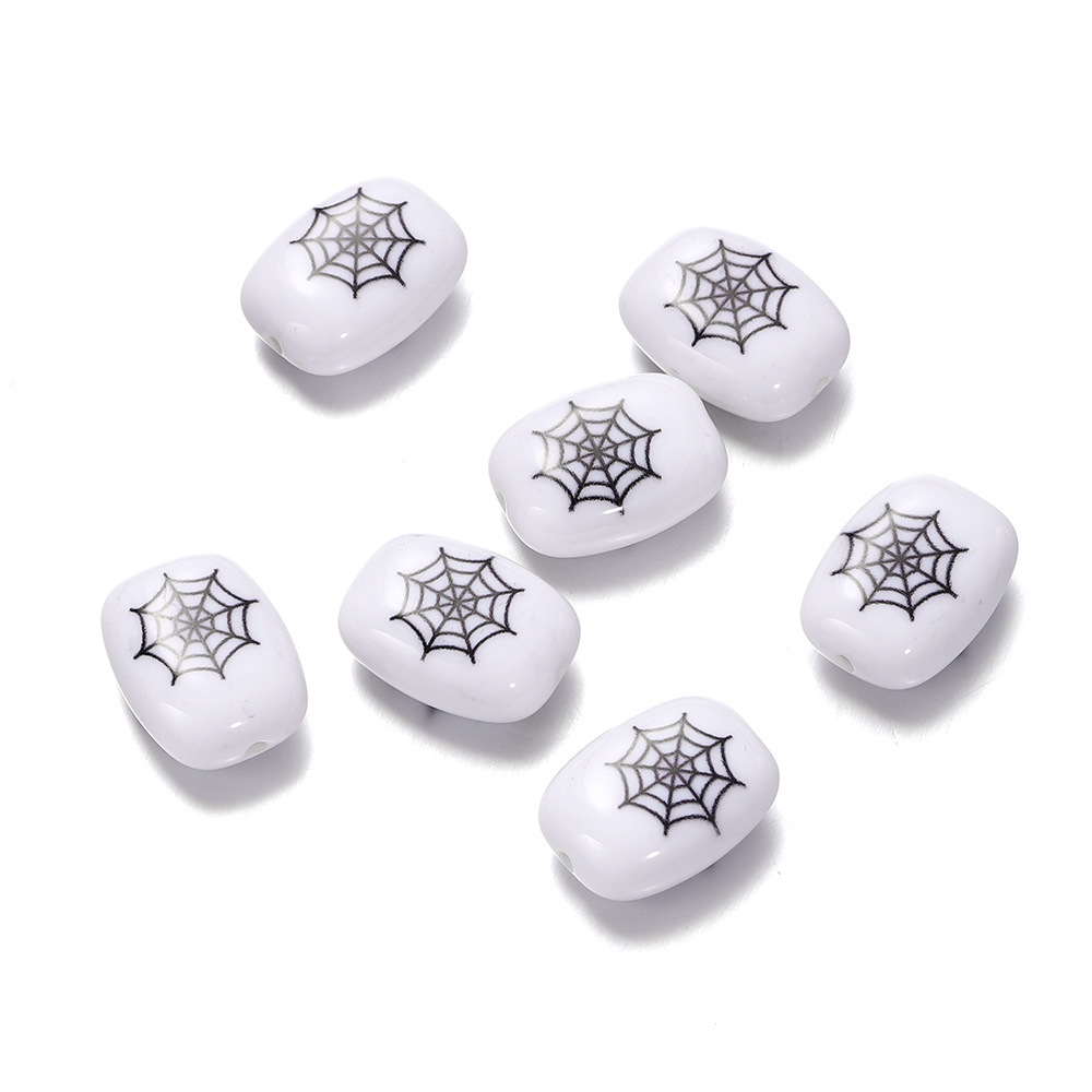 亚马逊新品 亚克力万圣节珠子 搞怪表情骷髅幽灵散珠 diy饰品配件