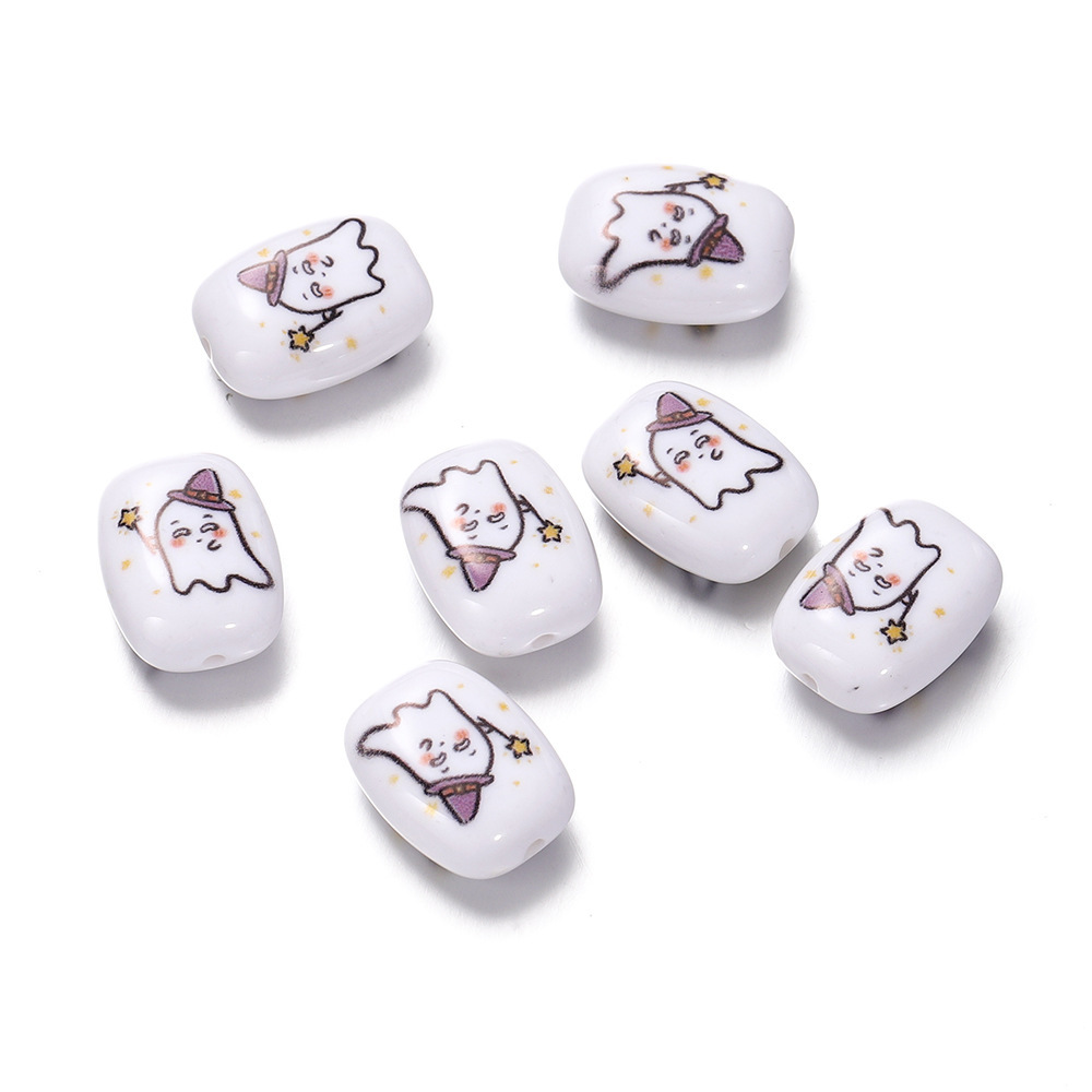 亚马逊新品 亚克力万圣节珠子 搞怪表情骷髅幽灵散珠 diy饰品配件