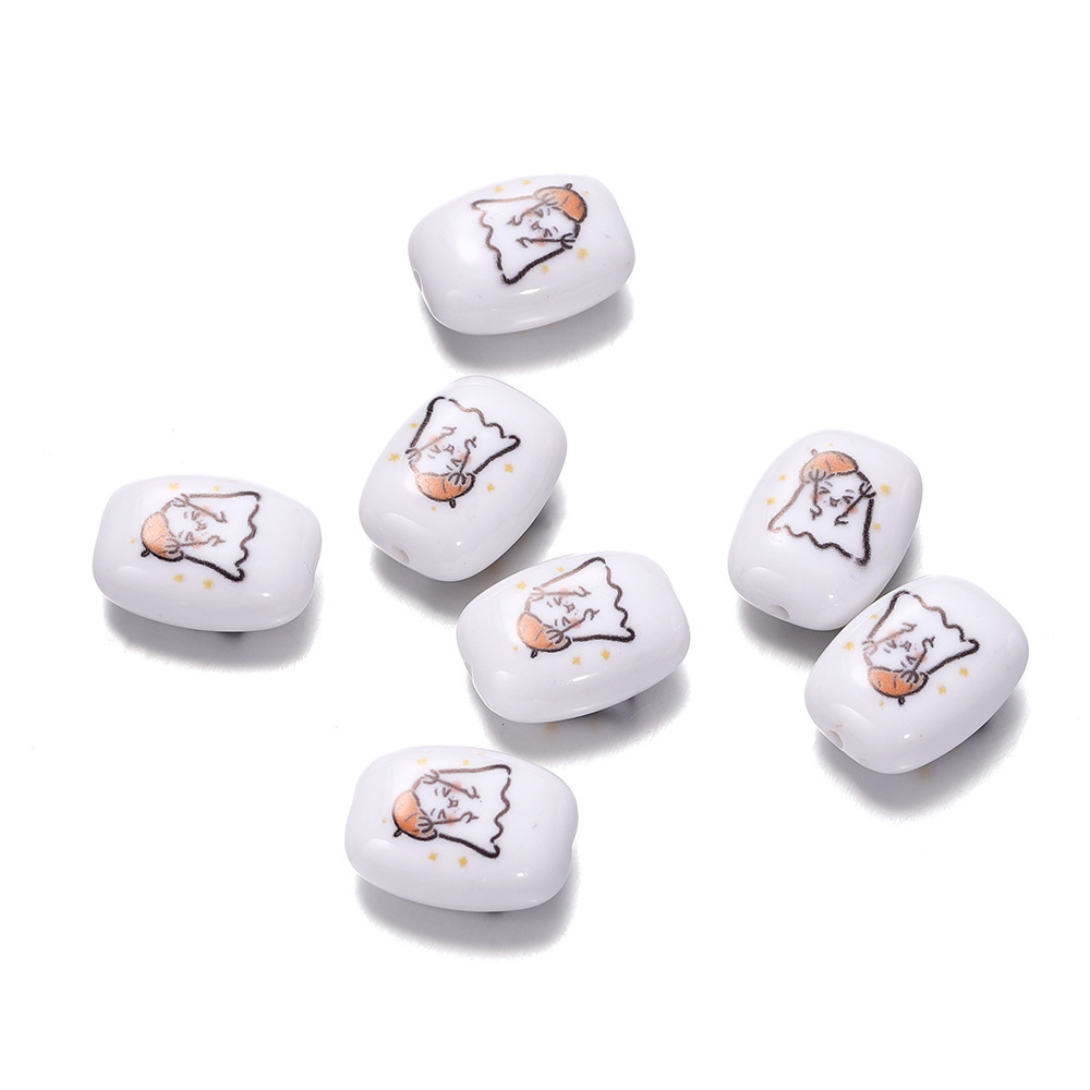 亚马逊新品 亚克力万圣节珠子 搞怪表情骷髅幽灵散珠 diy饰品配件