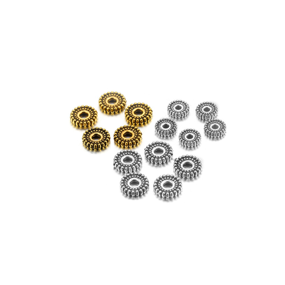 DIY饰品配件 6-7mm锌合金车轮轮胎间隔珠 首饰项链手串手链材料