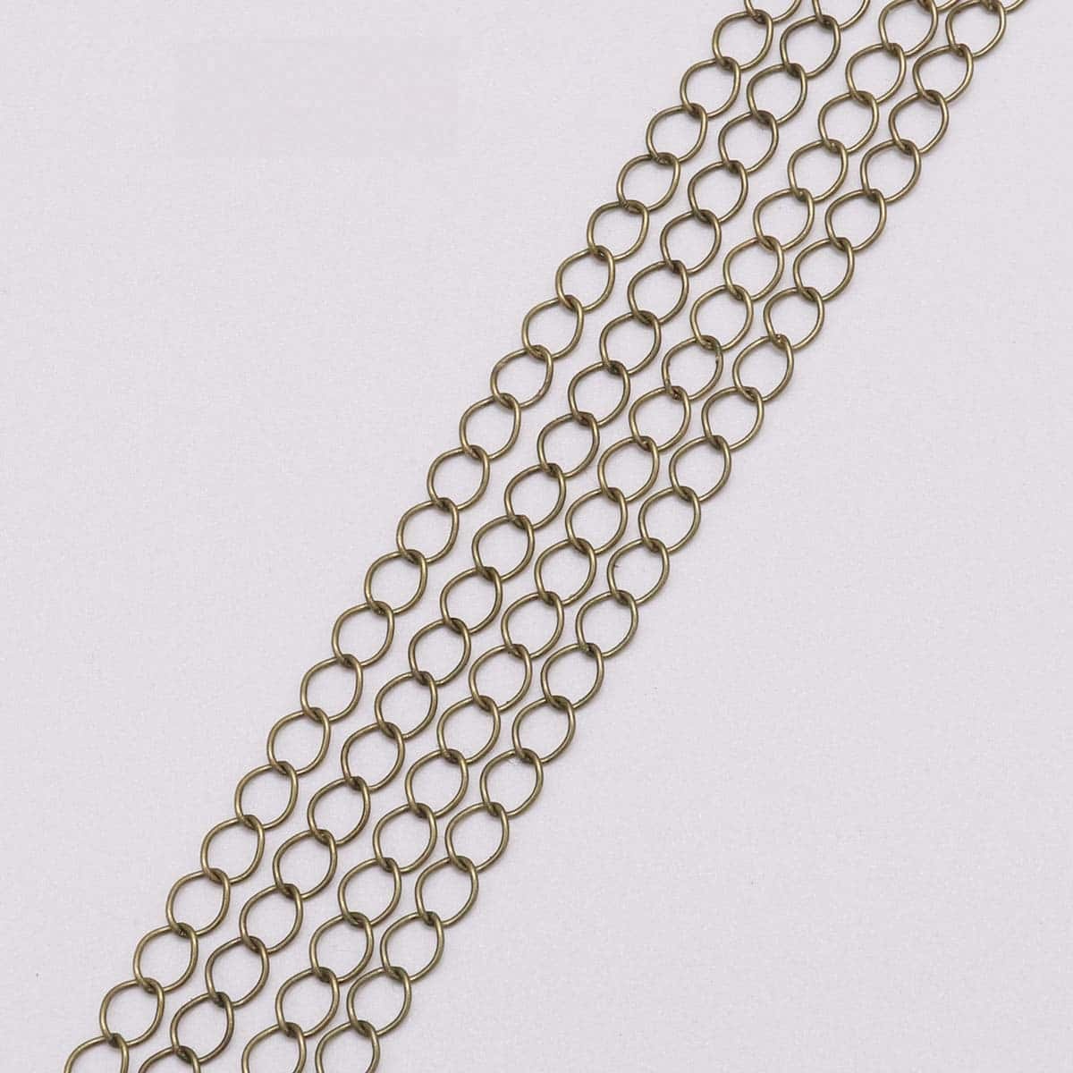 Iron‑Copper Cable Chains, for DIY Jewelry Making, O‑Link Chain, Unwelded, 5x3mm, 5m/10m
