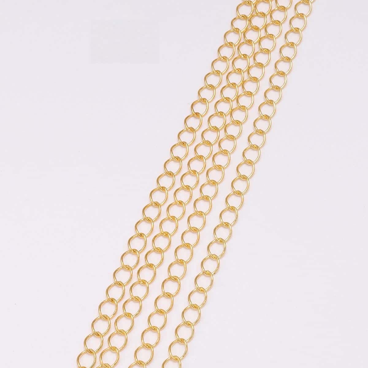 Iron‑Copper Cable Chains, for DIY Jewelry Making, O‑Link Chain, Unwelded, 5x3mm, 5m/10m