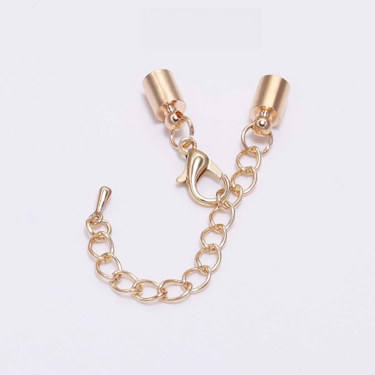 Iron Chain Extender, End Chains with Lobster Claw Clasps, Jump Rings, Cord End Caps and Water Drop Charms, Outer Diameter 3‑10mm, 10Sets/Pack
