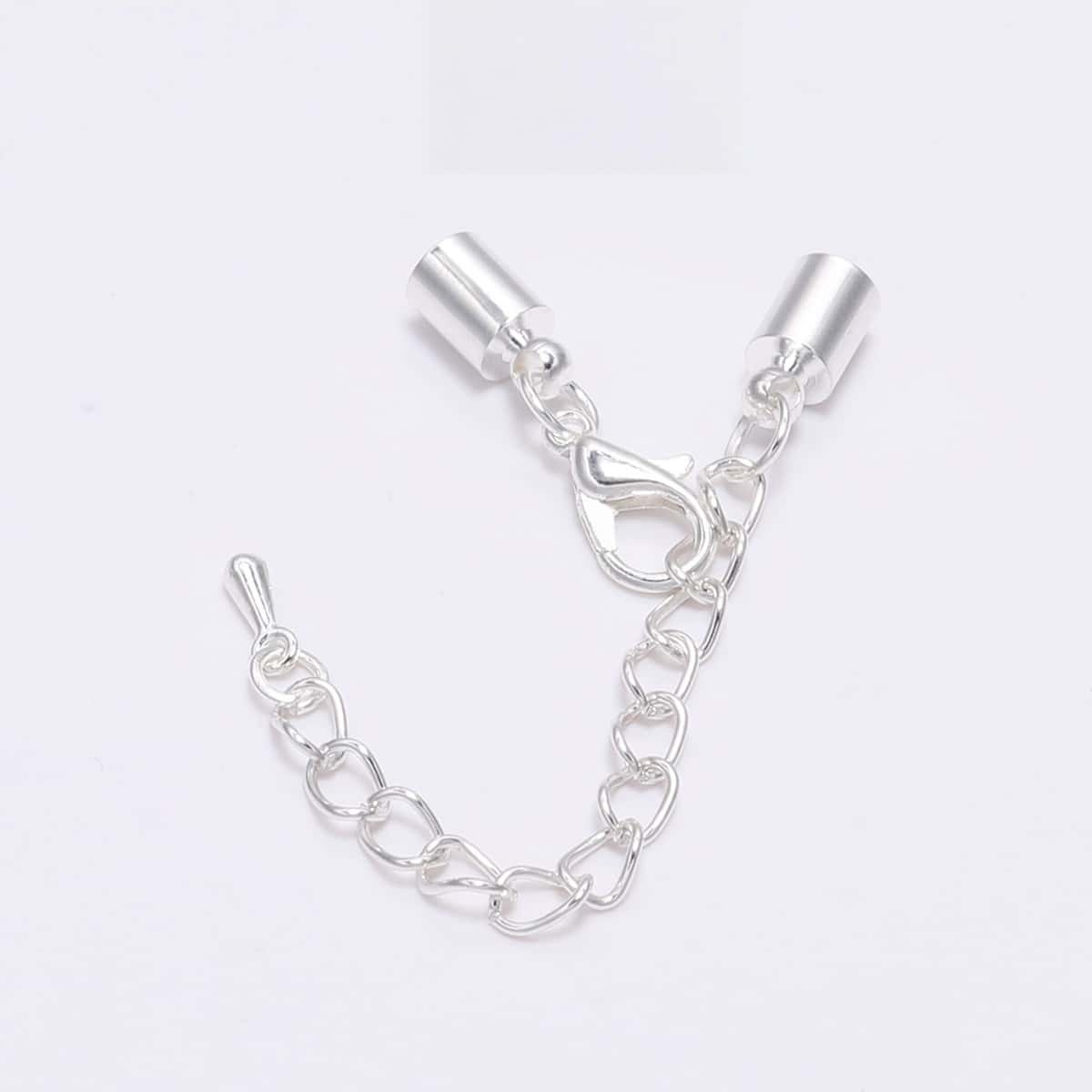 Iron Chain Extender, End Chains with Lobster Claw Clasps, Jump Rings, Cord End Caps and Water Drop Charms, Outer Diameter 3‑10mm, 10Sets/Pack