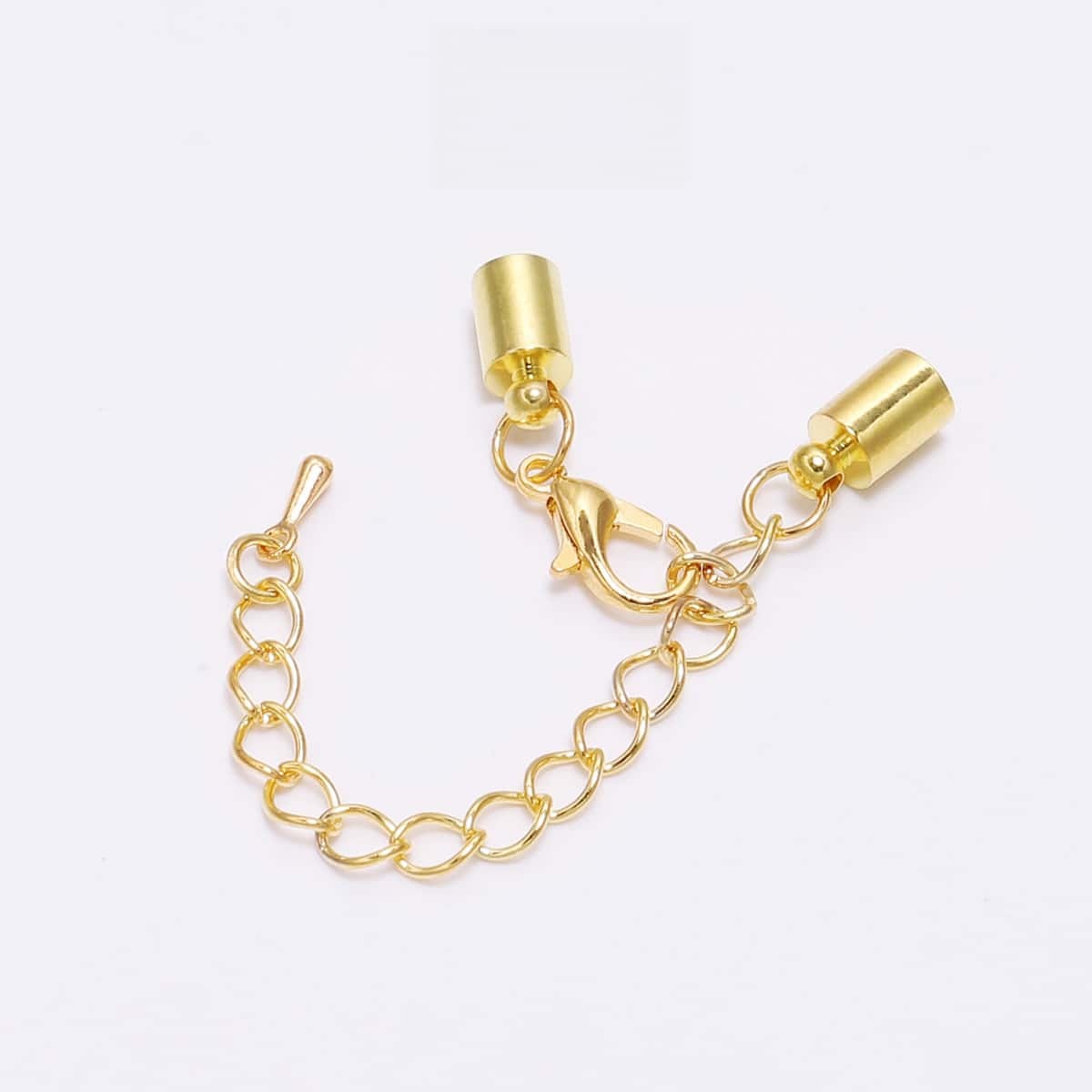 Iron Chain Extender, End Chains with Lobster Claw Clasps, Jump Rings, Cord End Caps and Water Drop Charms, Outer Diameter 3‑10mm, 10Sets/Pack