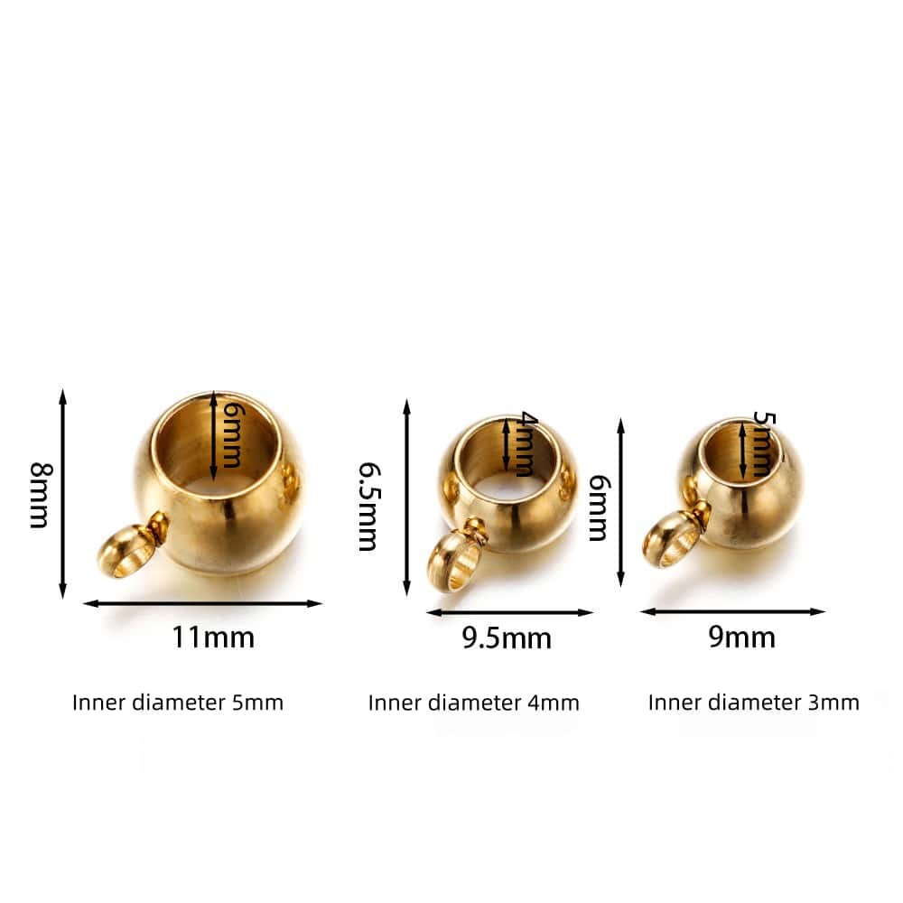 Stainless Steel Bail Spacer Beads, Inner Diameter 3mm / 4mm / 5mm, Can Hang Charms, 20Pcs/Pack