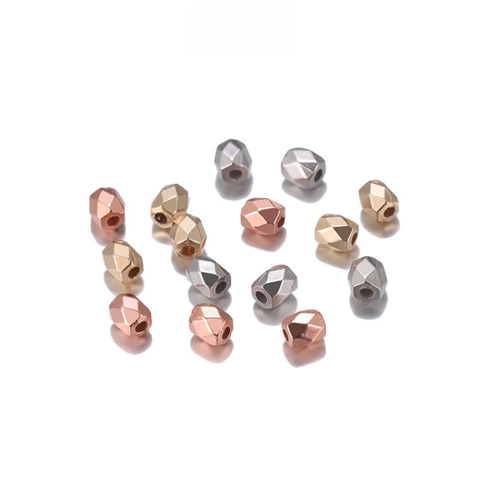 CCB Rhombus Spacer Beads, Multi‑Faceted Cut, 3mm / 4mm, 500/300Pcs/Pack