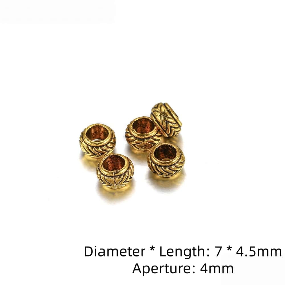 Zinc Alloy Spacer Beads, Antique Silver, 6x5.5mm, Hole:3.5mm, Large Hole, 20Pcs/Pack