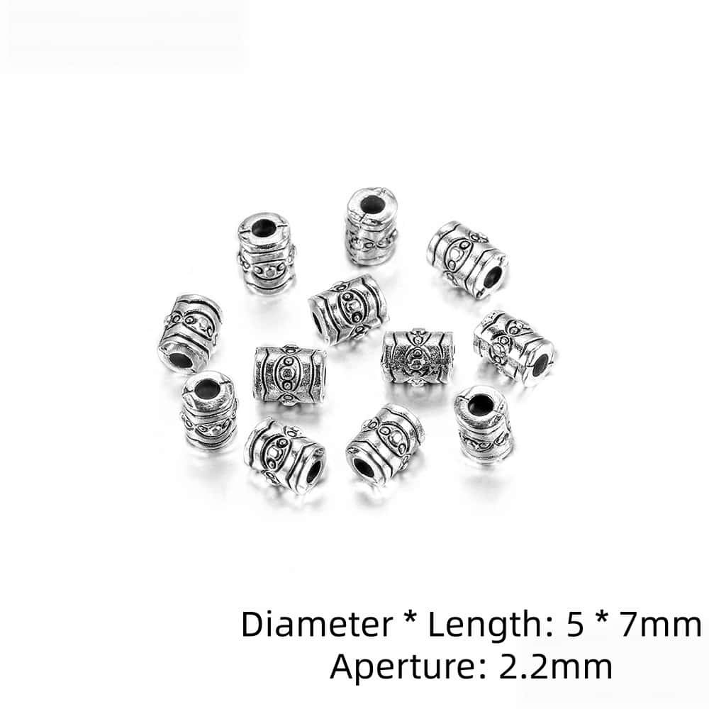 Zinc Alloy Spacer Beads, Antique Silver, 6x5.5mm, Hole:3.5mm, Large Hole, 20Pcs/Pack