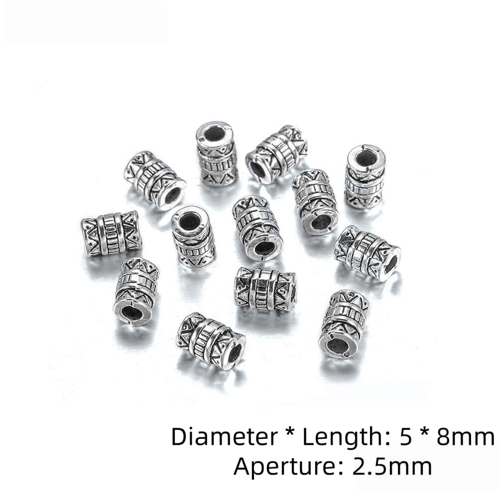 Zinc Alloy Spacer Beads, Antique Silver, 6x5.5mm, Hole:3.5mm, Large Hole, 20Pcs/Pack
