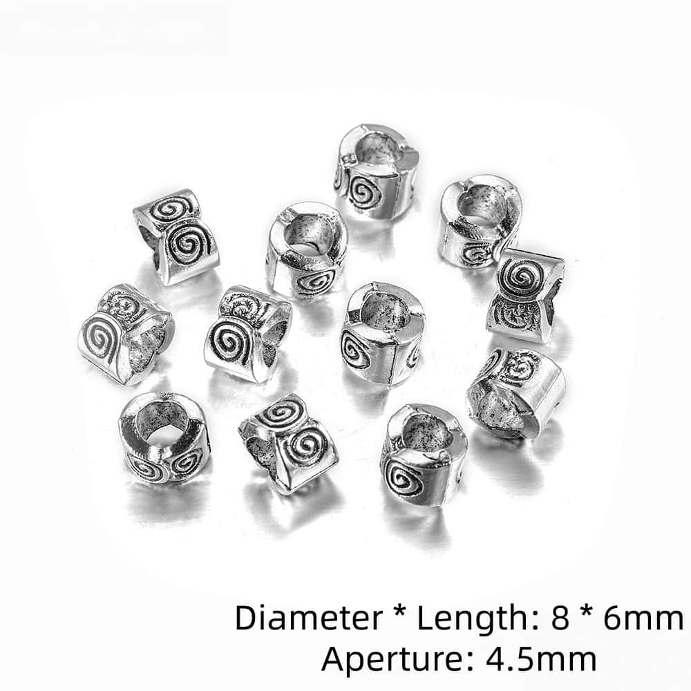 Zinc Alloy Spacer Beads, Antique Silver, 6x5.5mm, Hole:3.5mm, Large Hole, 20Pcs/Pack