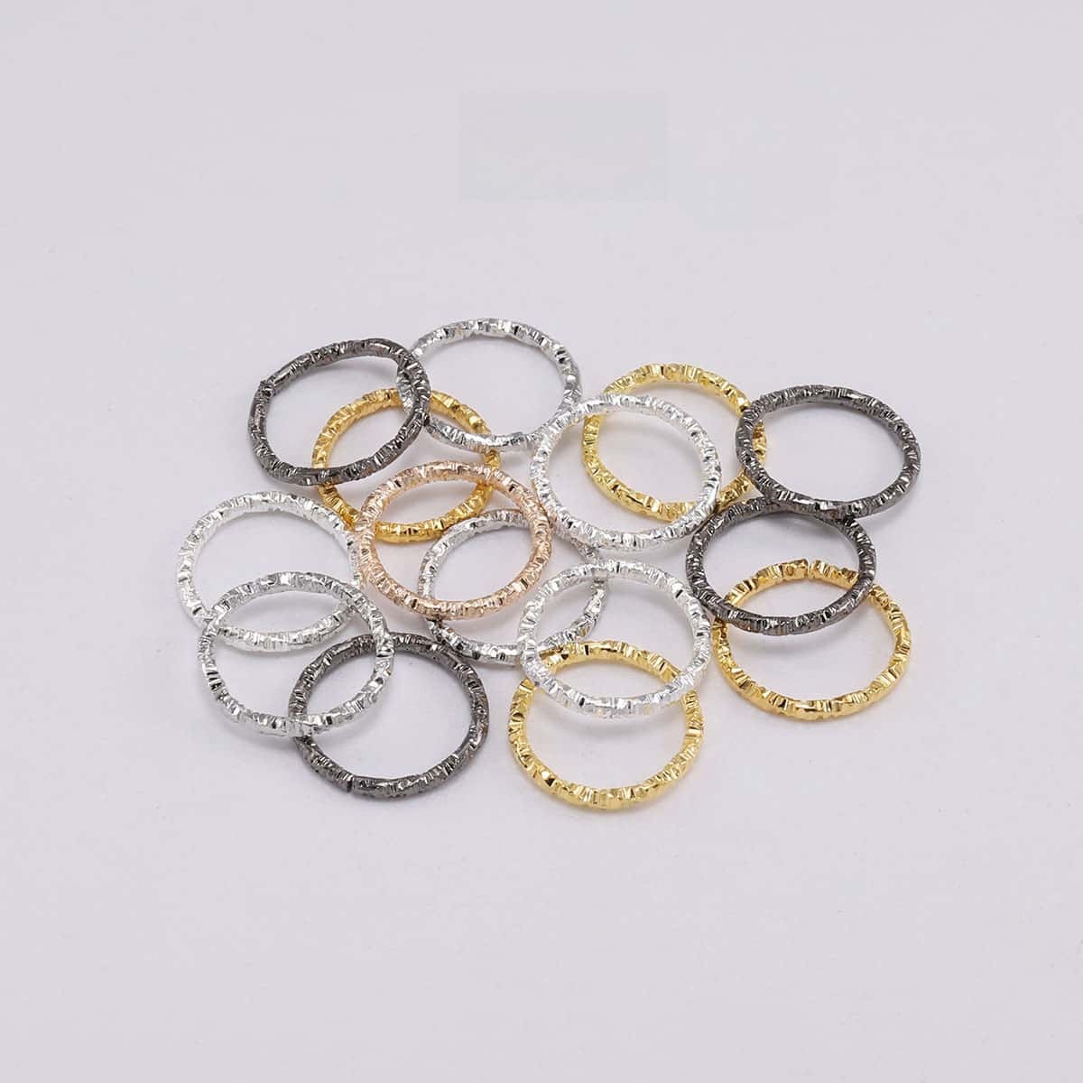 Stainless Steel & Iron Split Key Rings, Embossed Open Jump Rings, Plated Finish, 6‑20mm