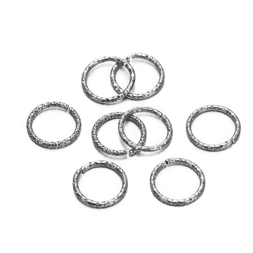 Stainless Steel & Iron Split Key Rings, Embossed Open Jump Rings, Plated Finish, 6‑20mm